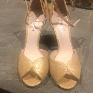 Vintage style peep toe ankle strap heels